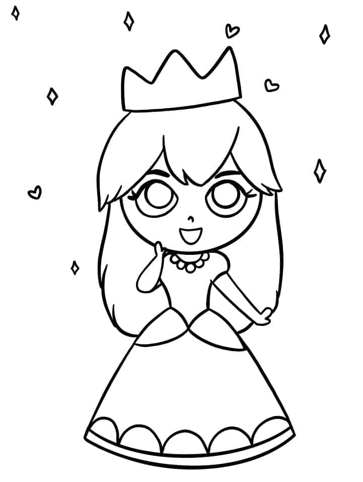 Desenho dePrincesa Chibi para colorir