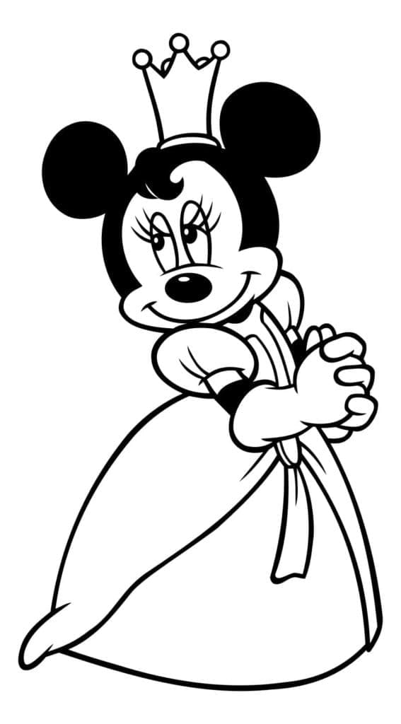 Desenho de Princesa Minnie Mouse para colorir