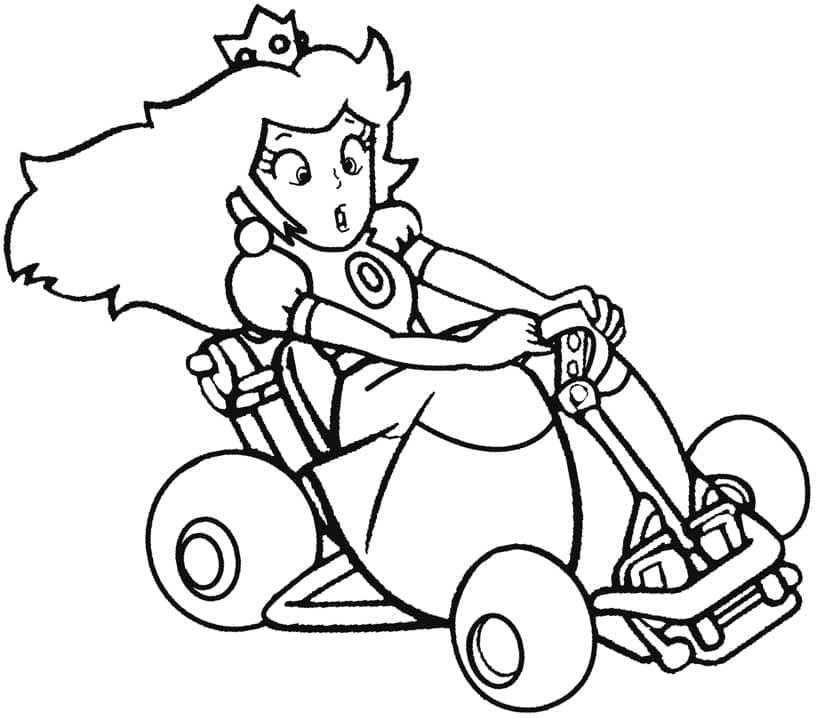 Desenho dePrincesa Peach Mario Kart para colorir