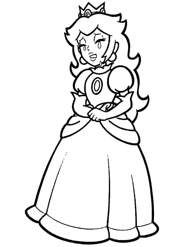 Desenho dePrincesa Peach Triste para colorir