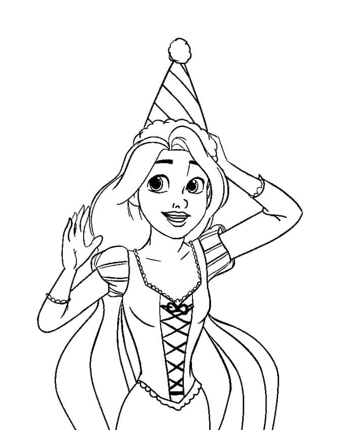 Desenho dePrincesa Rapunzel de Disney Enrolados para colorir