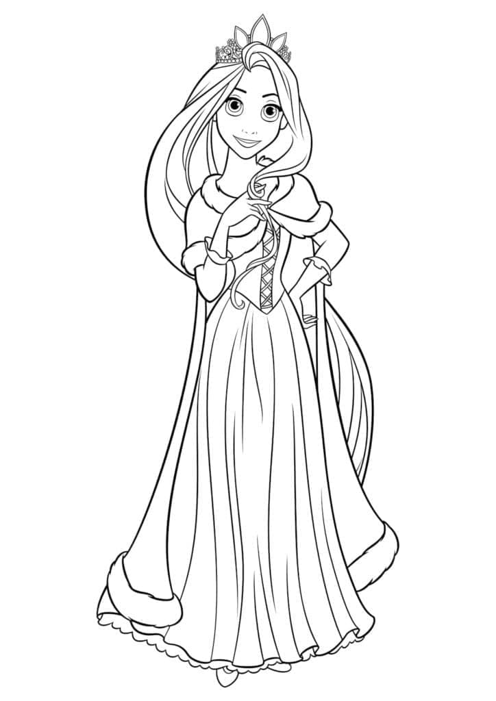 Desenho dePrincesa Rapunzel Sorridente para colorir