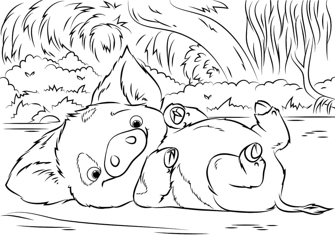 Desenho de Pua de Moana para colorir