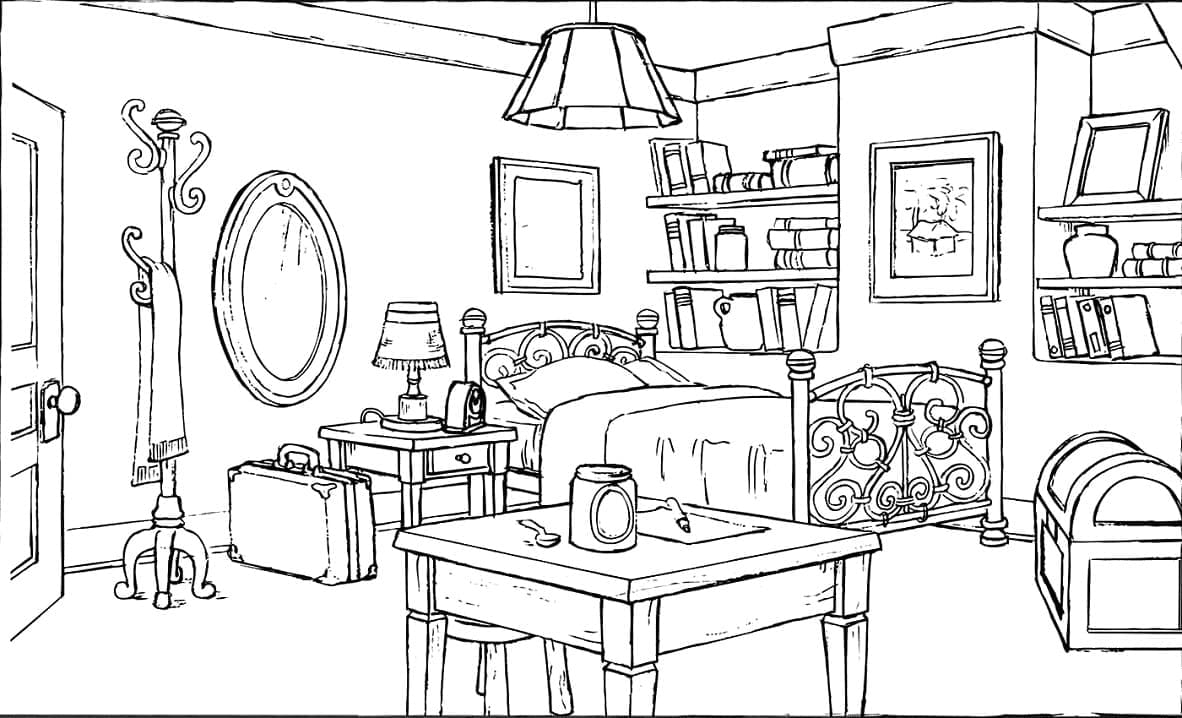 Desenho deQuarto de Paddington para colorir