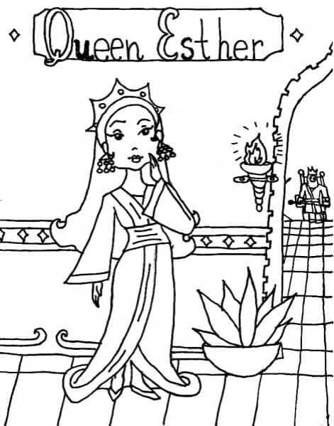 Desenho deRainha Ester 8 para colorir