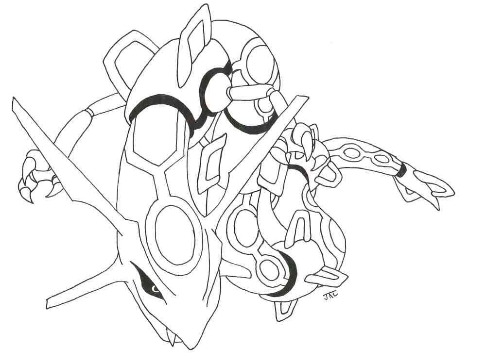 Desenho de Rayquaza 2 para colorir