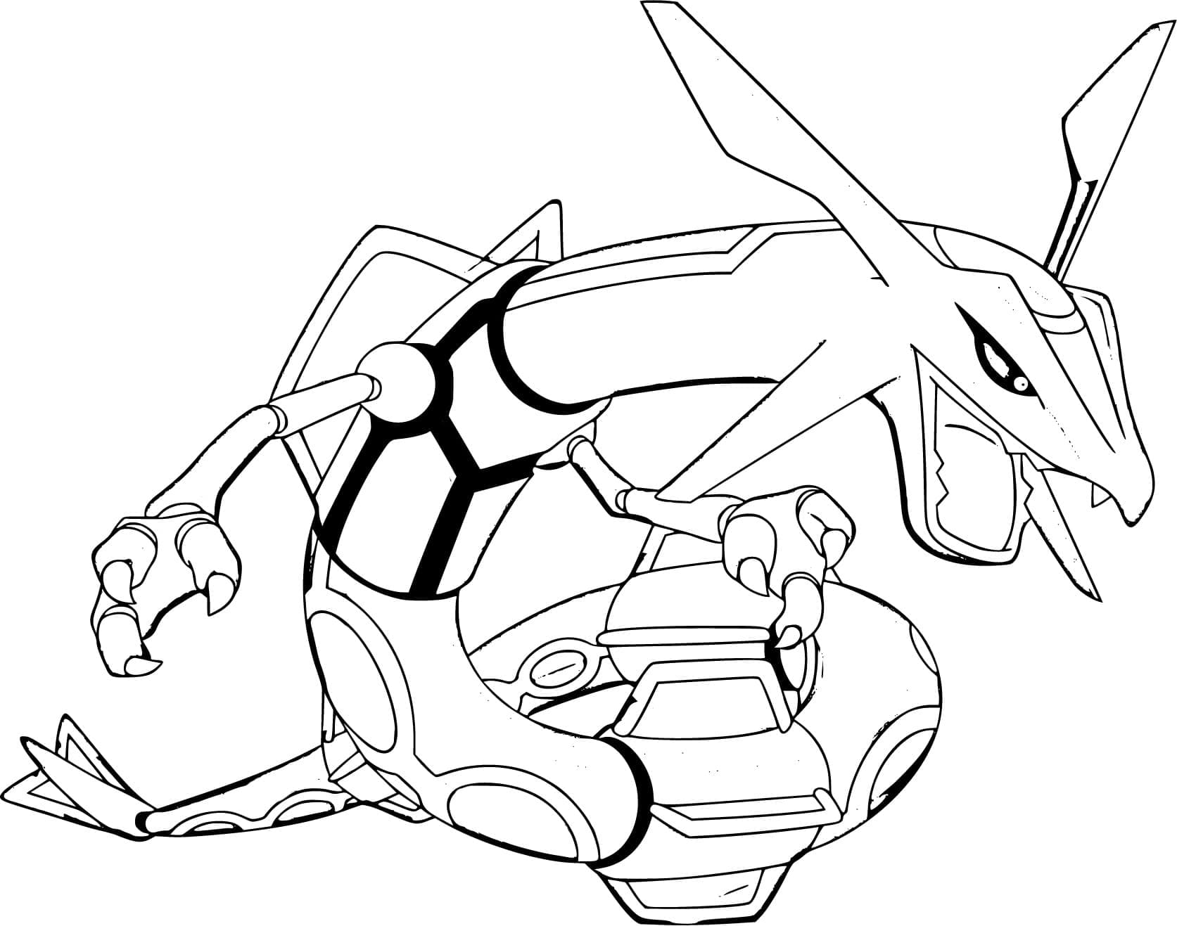 Desenho de Rayquaza 4 para colorir