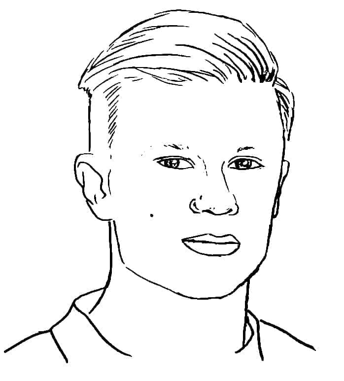 Desenho deRetrato de Erling Haaland para colorir