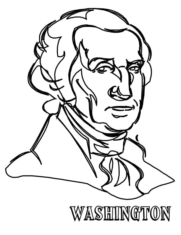 Desenho deRetrato de George Washington para colorir