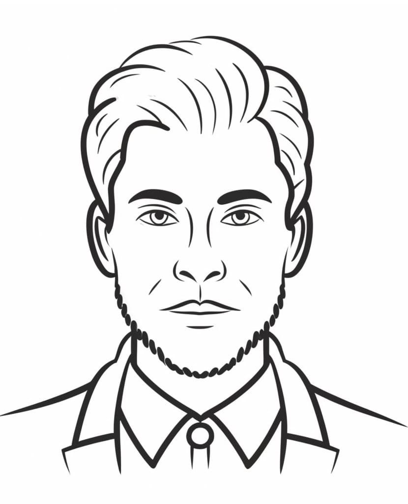 Desenho deRetrato de Homem Bonito para colorir