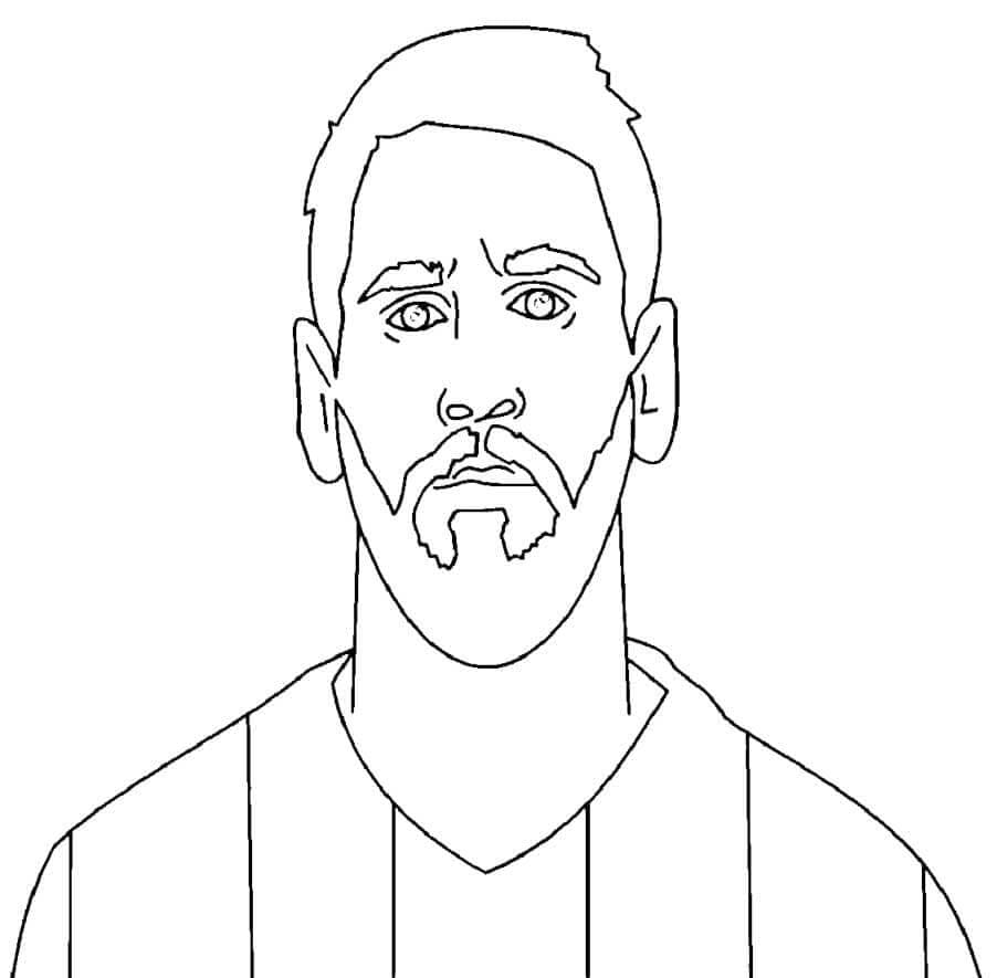 Desenho deRetrato de Lionel Messi para colorir