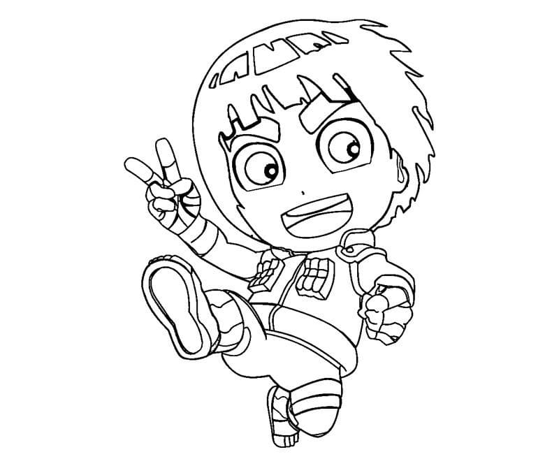 Desenho deRock Lee Chibi para colorir