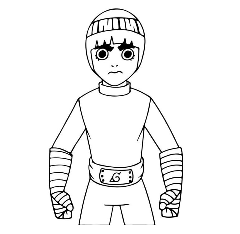 Desenho deRock Lee de Anime Naruto para colorir