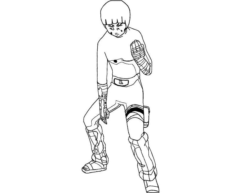 Desenho deRock Lee de Anime Naruto Shippuden para colorir