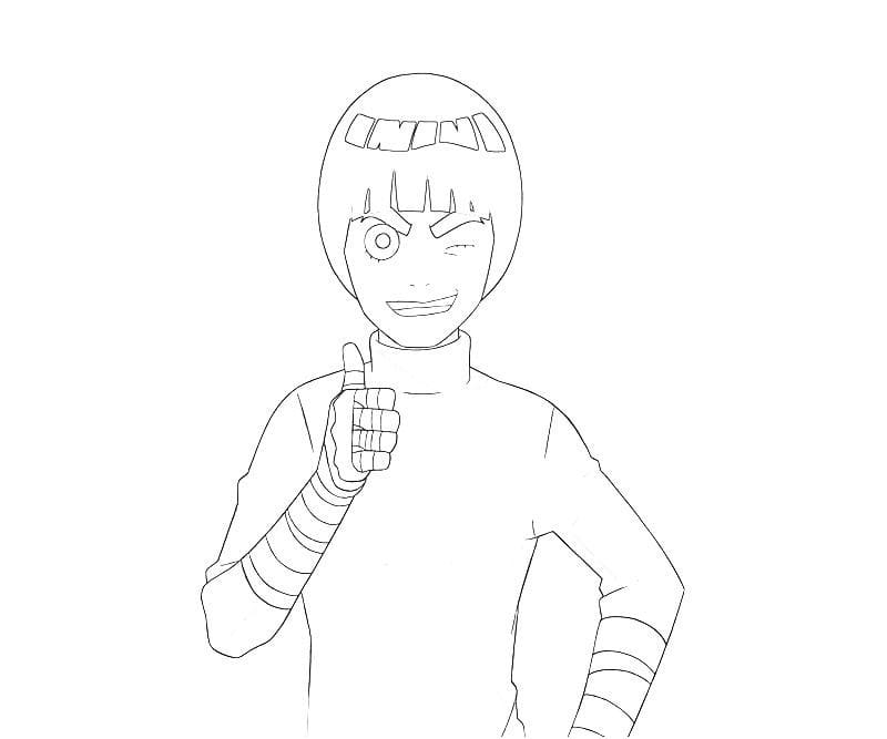 Desenho deRock Lee de Anime para colorir