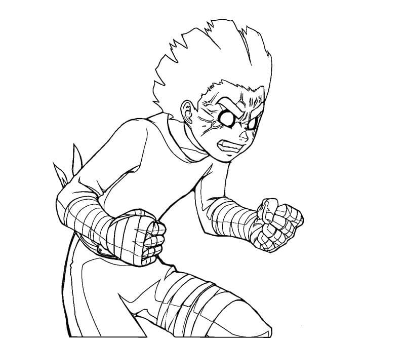 Desenho deRock Lee Poderoso para colorir