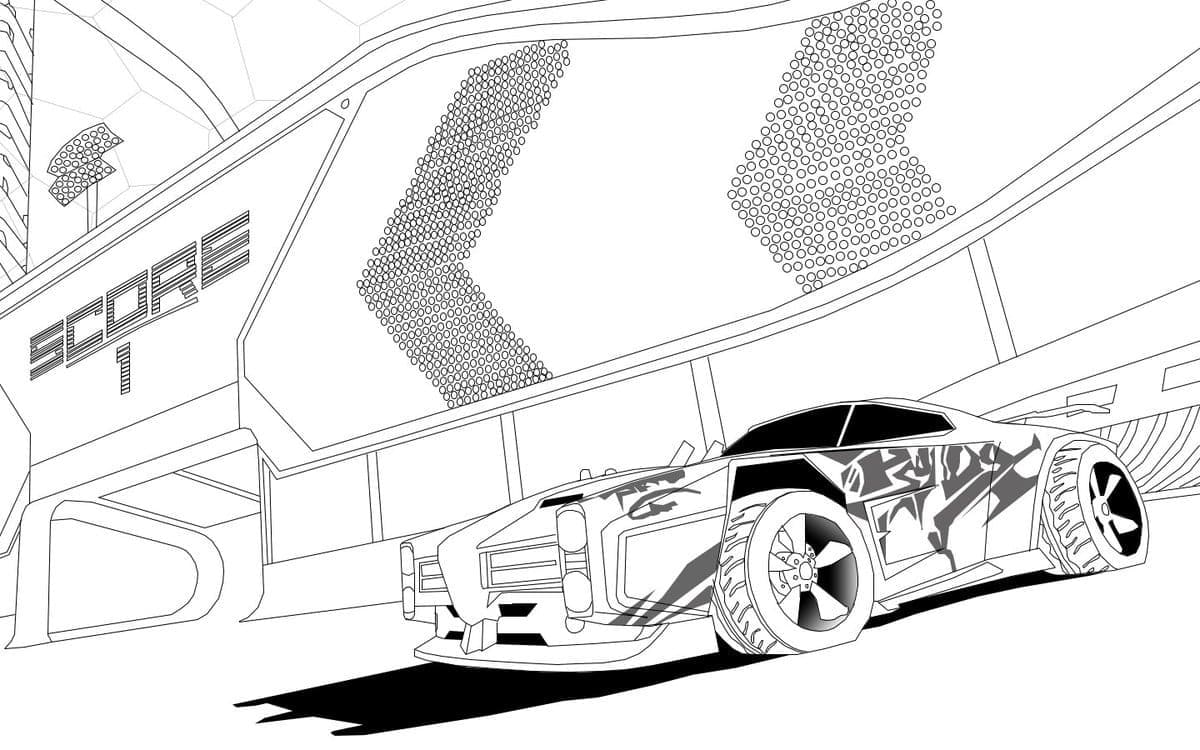 Desenho deRocket League Grátis Para Crianças para colorir