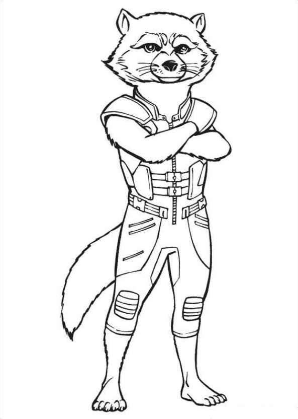 Desenho deRocket Raccoon Grátis para colorir