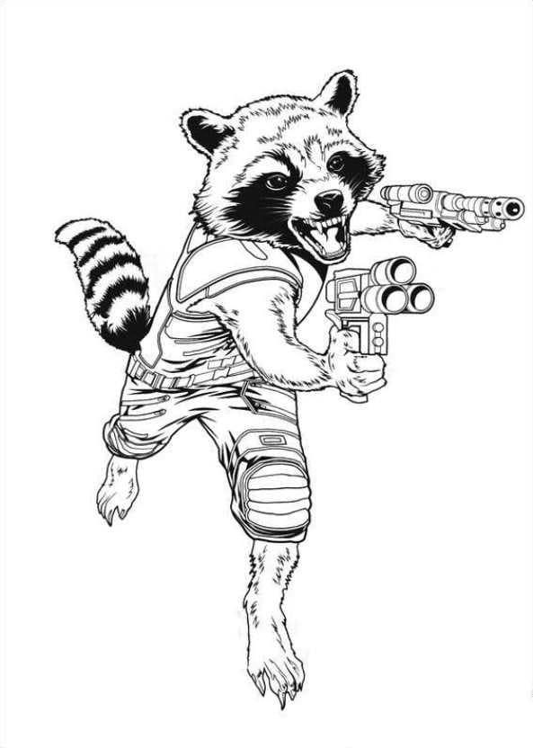 Desenho deRocket Raccoon Grátis Para Crianças para colorir