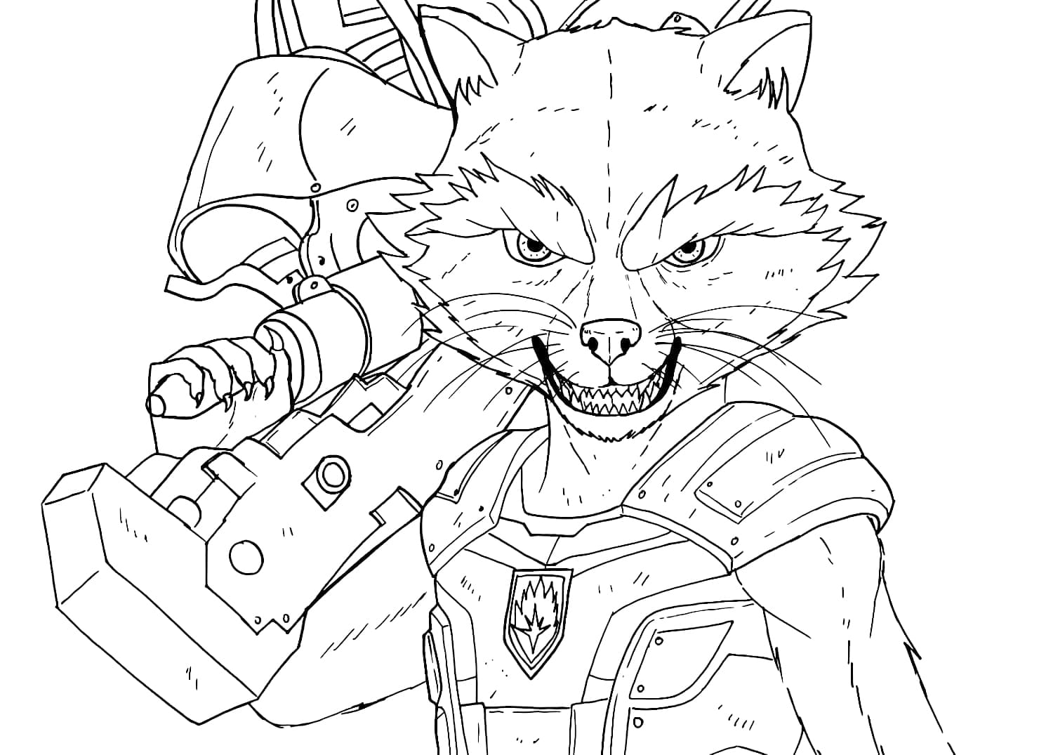 Desenho deRocket Raccoon Incrível para colorir