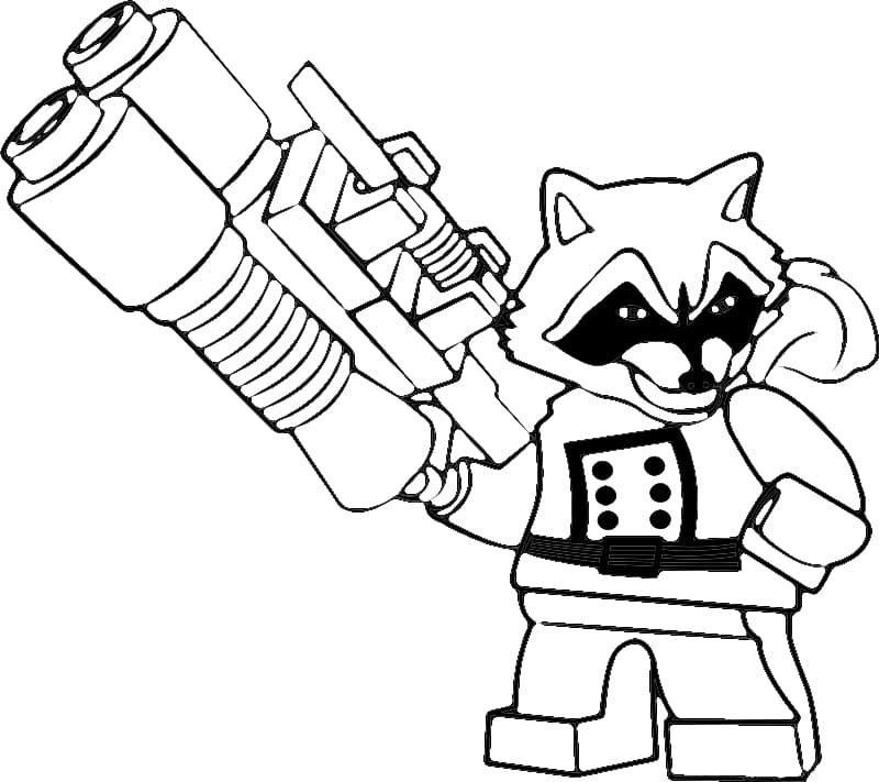 Desenho deRocket Raccoon Lego para colorir