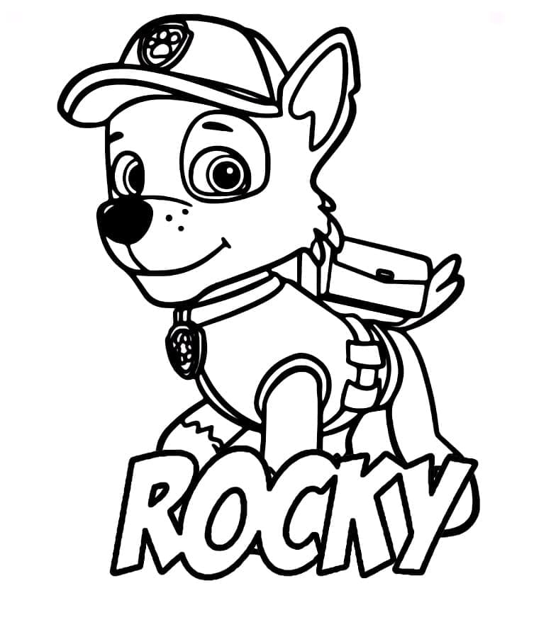 Desenhos de Rocky da Patrulha Canina para colorir