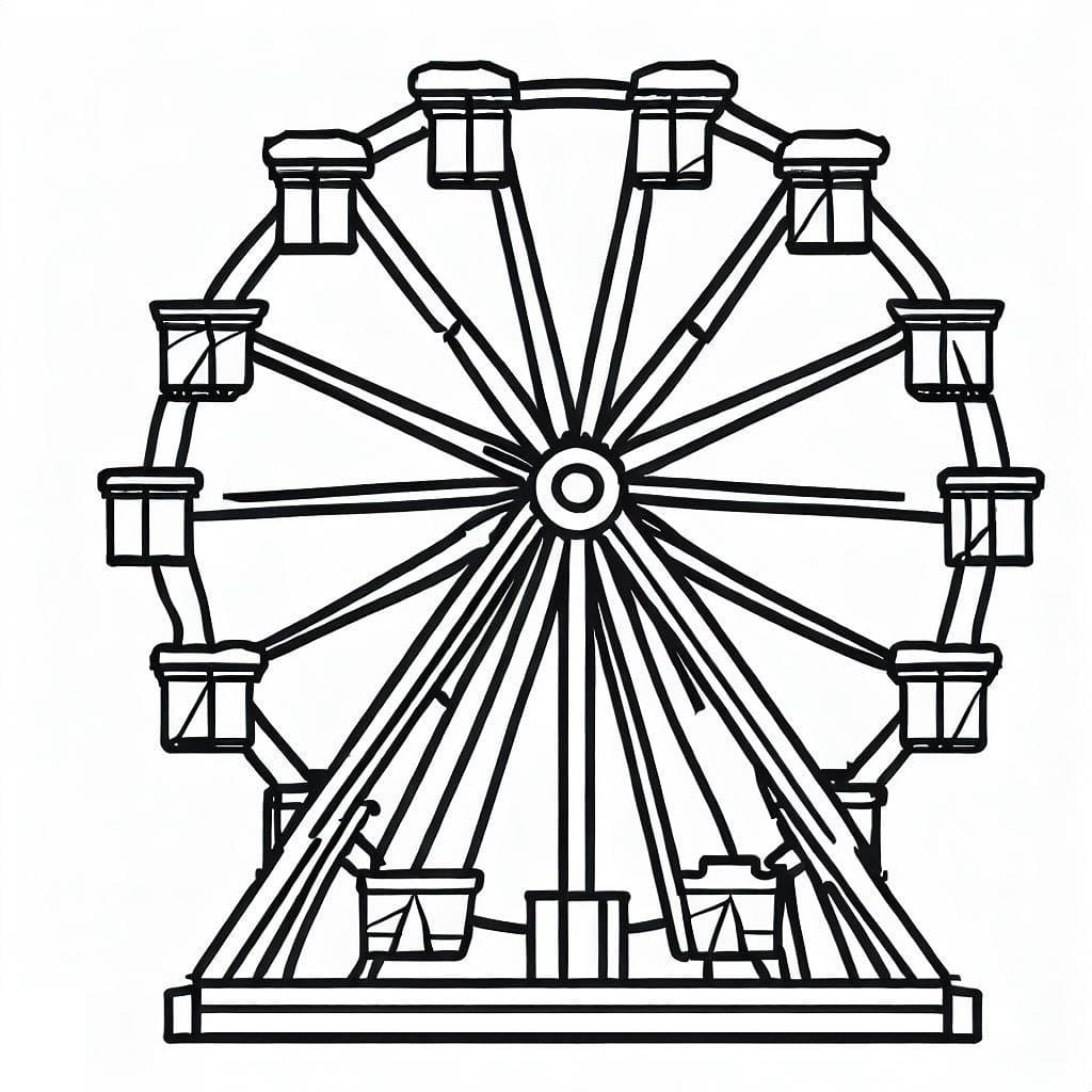 Desenho deRoda Gigante Grátis para colorir