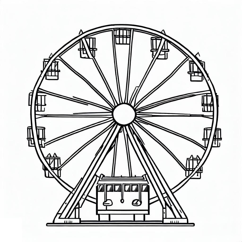 Desenho deRoda Gigante Grátis Para Crianças para colorir