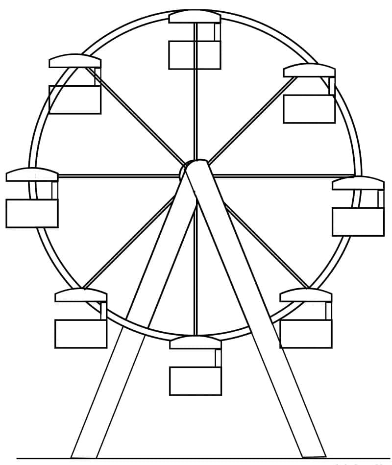 Desenho deRoda Gigante Simples para colorir