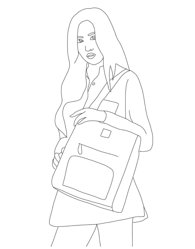 Desenho deRosé Blackpink para colorir