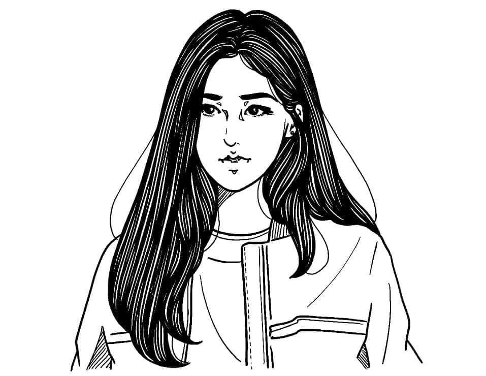 Desenho deRosé de Blackpink para colorir