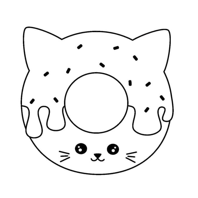 Desenho deRosquinha de Gatinho para colorir