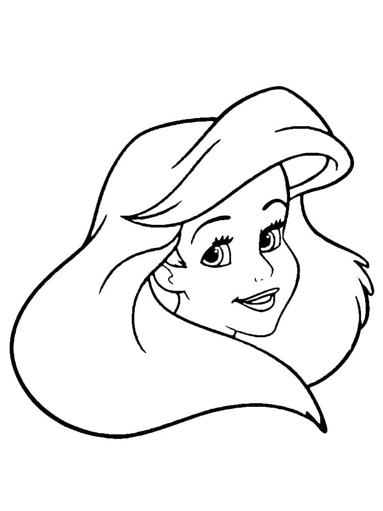 Desenho deRosto de Ariel para colorir