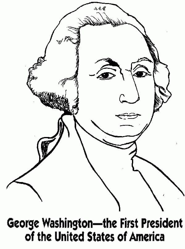 Desenho deRosto de George Washington para colorir