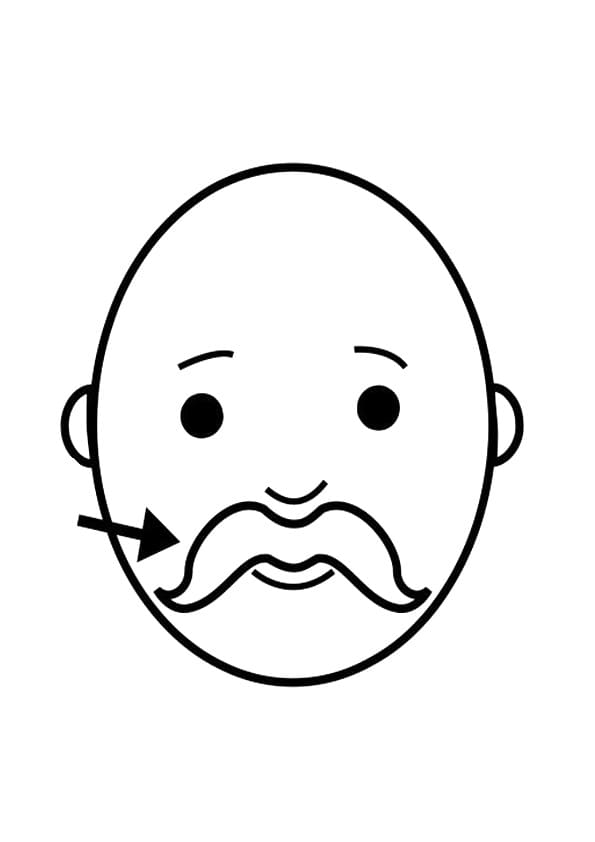 Desenho deRosto de Homem com Bigode para colorir