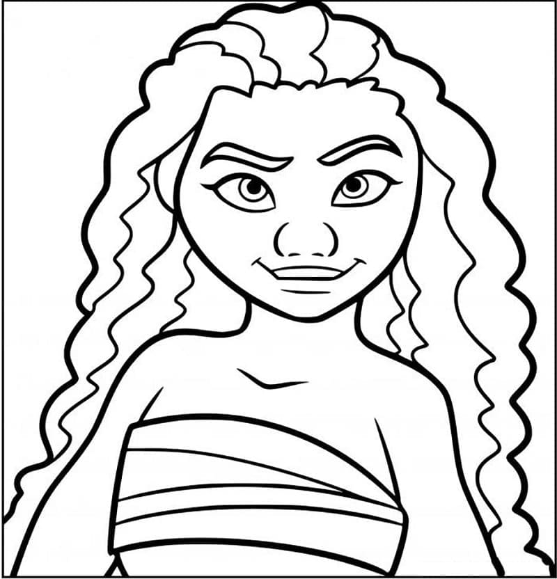 Desenho de Rosto de Moana para colorir