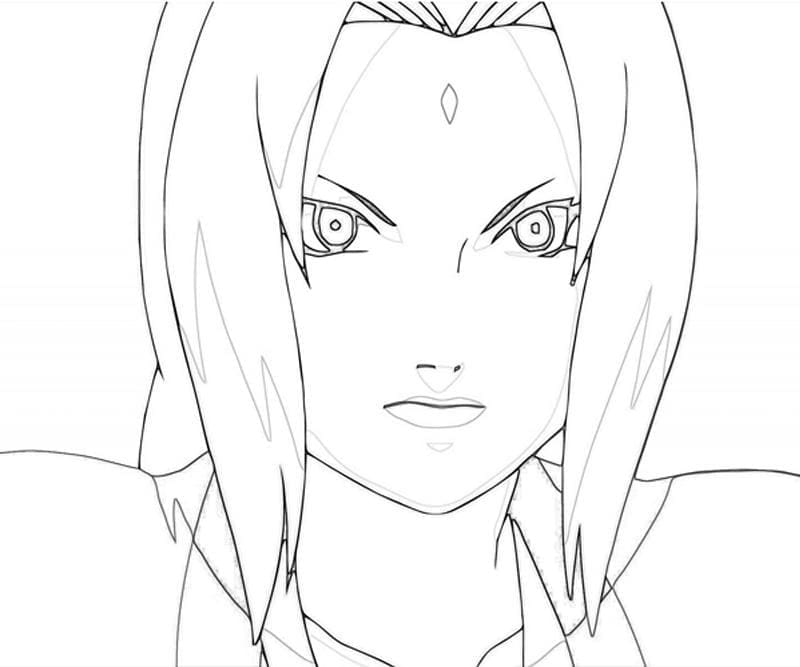 Desenho deRosto de Tsunade para colorir