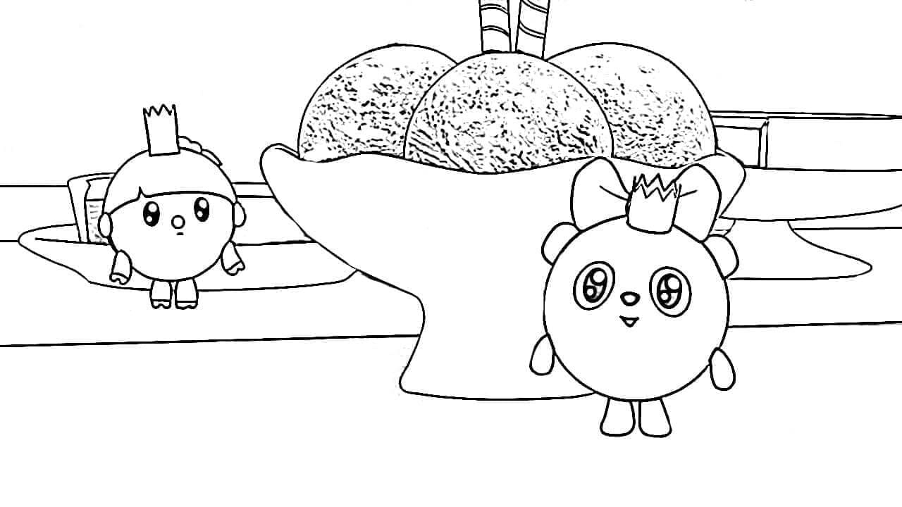 Desenho deRosy e Pandy de Baby Riki para colorir