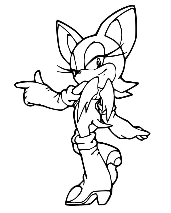 Desenho deRouge the Bat de Sonic para colorir