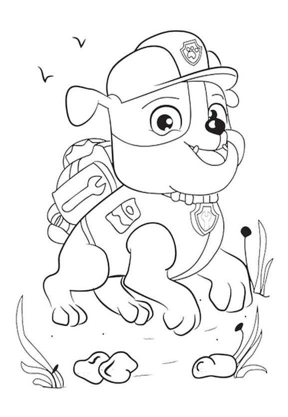 Desenho deRubble Patrulha Canina para colorir