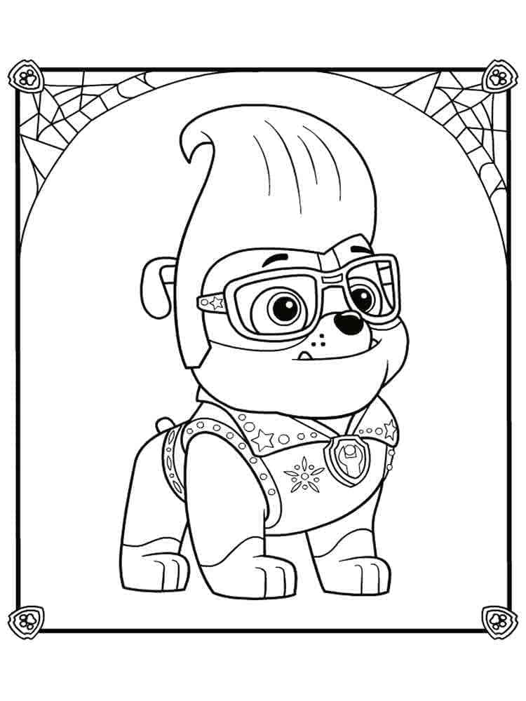 Desenho deRubble Patrulha Canina Para Crianças para colorir