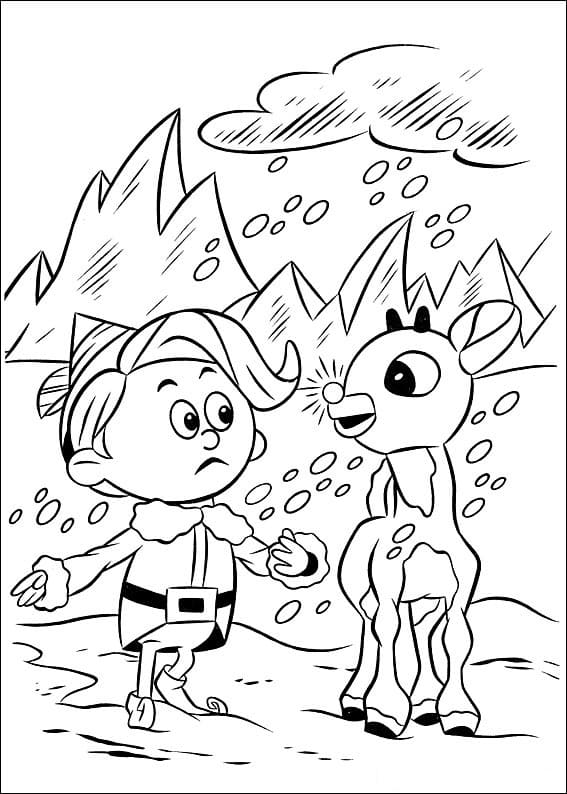 Desenho de Rudolph 1 para colorir