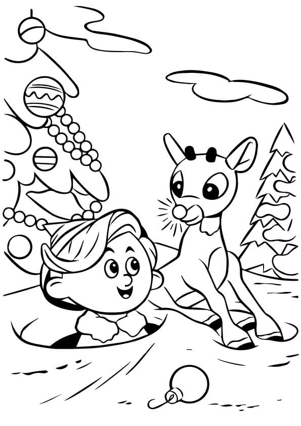 Desenho de Rudolph 13 para colorir