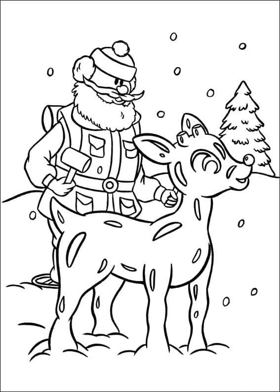 Desenho de Rudolph 18 para colorir