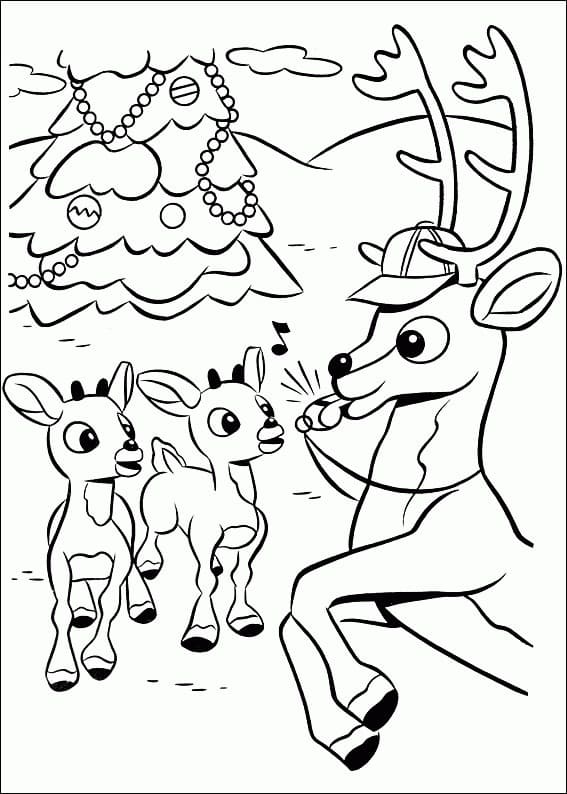 Desenho de Rudolph 4 para colorir