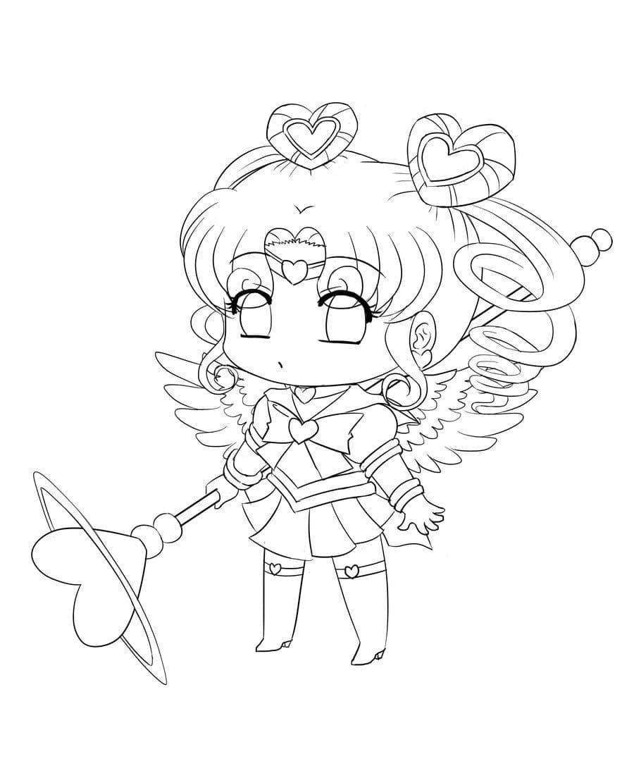 Desenho deSailor Moon Chibi para colorir