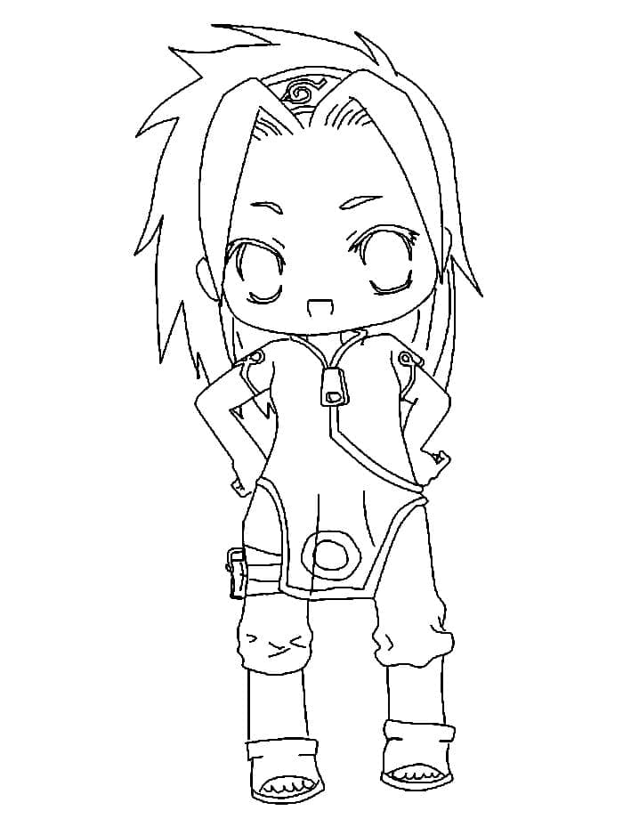 Desenho deSakura Chibi de Naruto para colorir