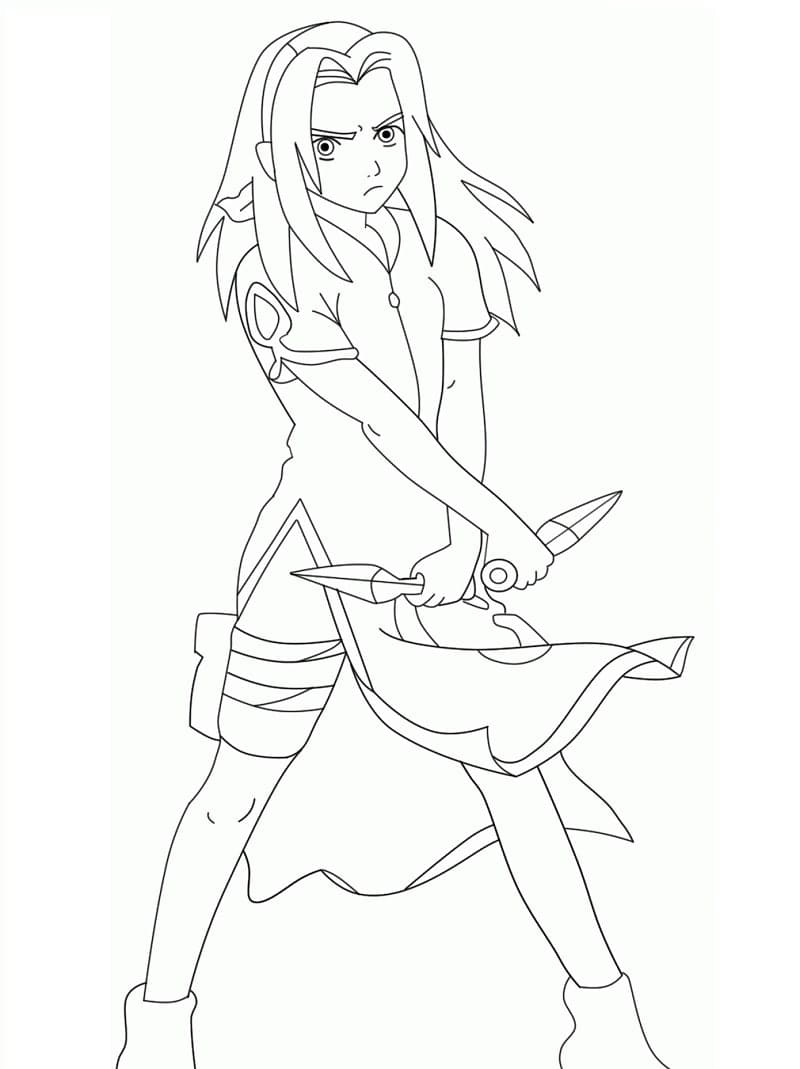 Desenho deSakura de Naruto para colorir