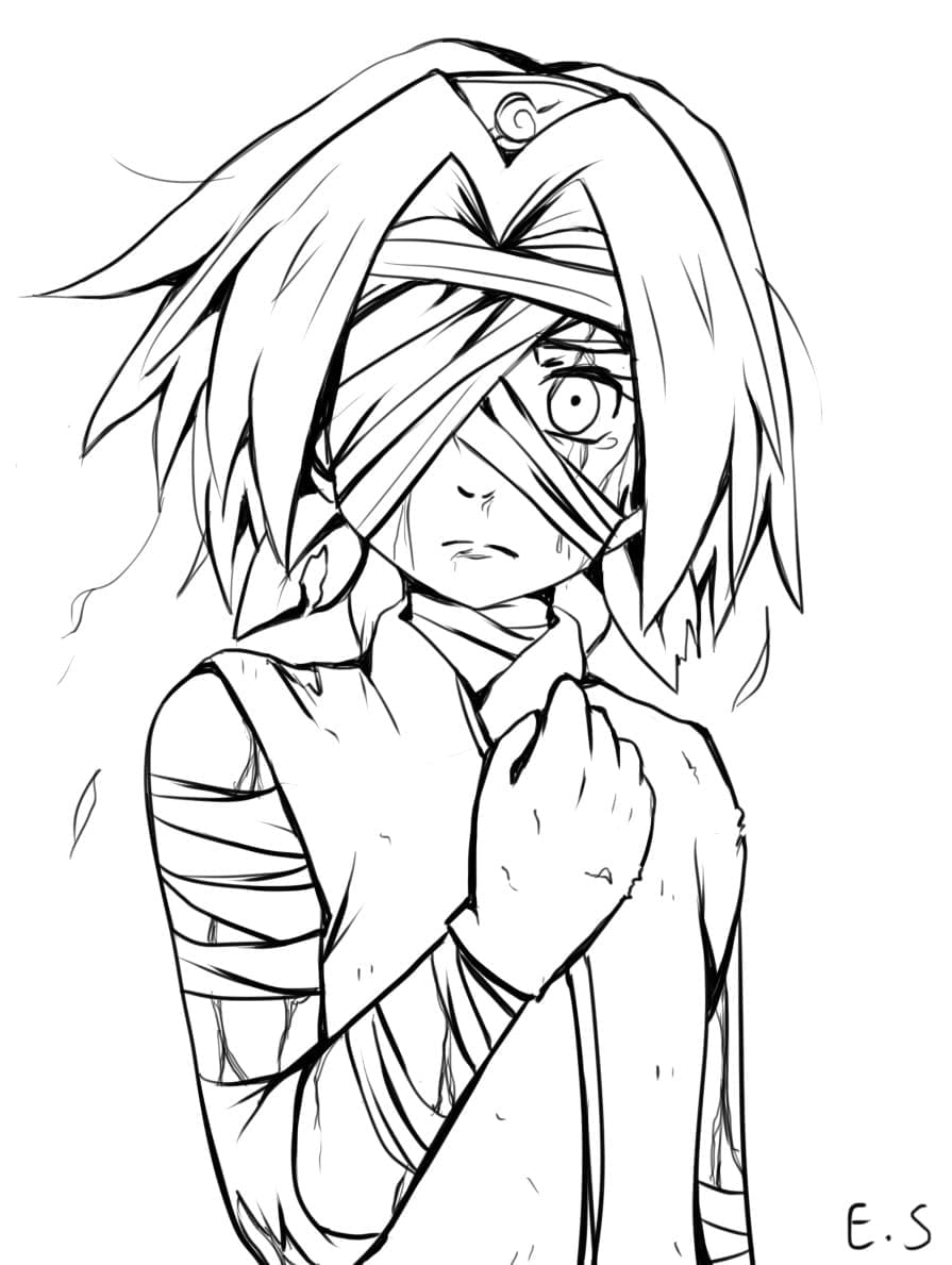 Desenho deSakura Haruno Chorando para colorir