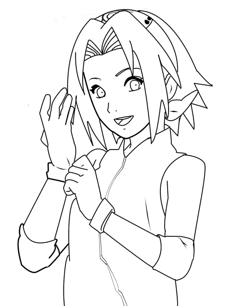 Desenho deSakura Haruno de Anime Naruto para colorir